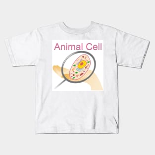 A vector illustration of an animal cell with labels on white background. Kids T-Shirt